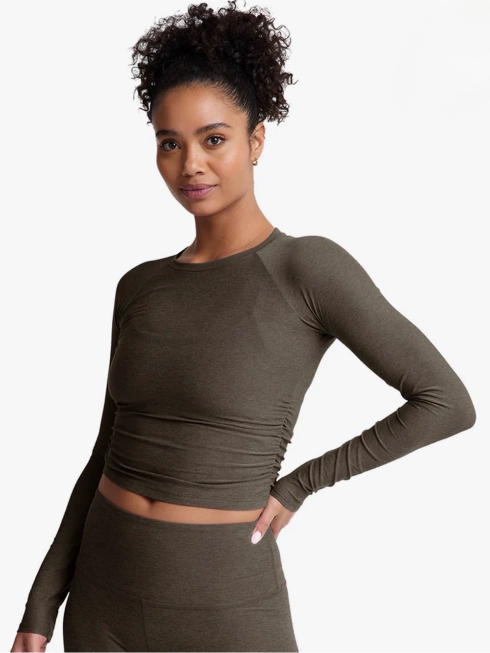 Beyond Yoga Featherweight Your Fit Long Sleeve Top, Umber, XS